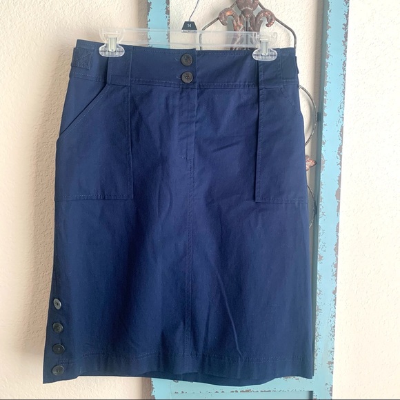 St. John Navy Blue Cargo Skirt